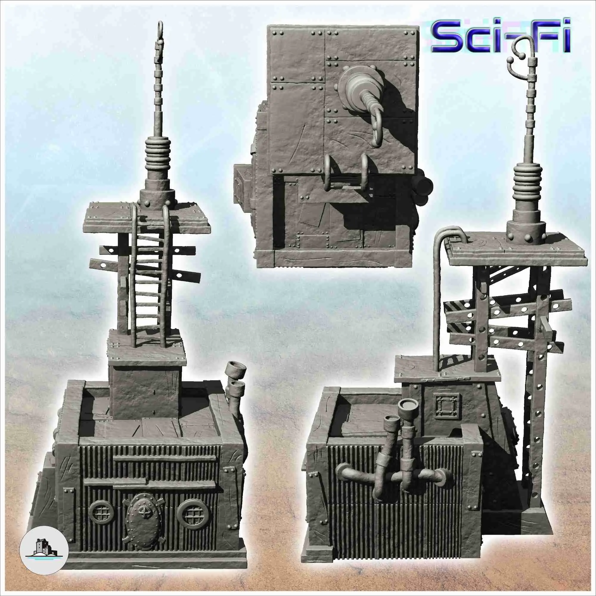 Transmission station with long distance antenna and communic