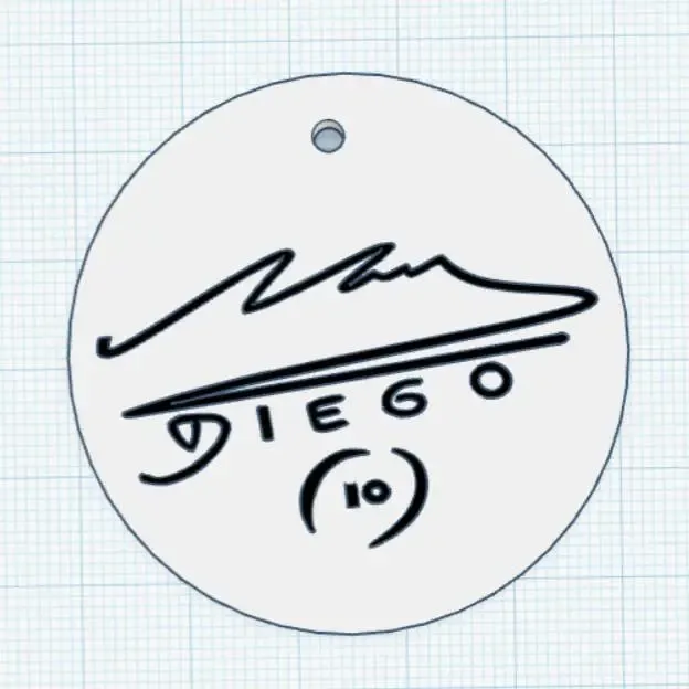 Maradona Signature Keychain – 3D Printable STL