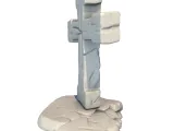Gothic Cross Statue – Weathered Stone Sculpture-4