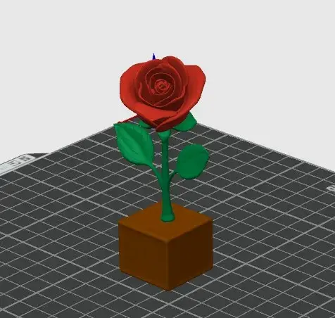 Stylized Rose in Minimalist Vase - 3D Decoration
