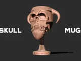 Skull mug 3D print model-0