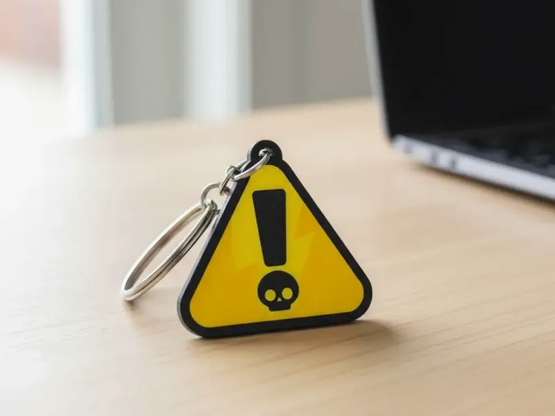 KEYCHAIN COOL DANGER SIGN