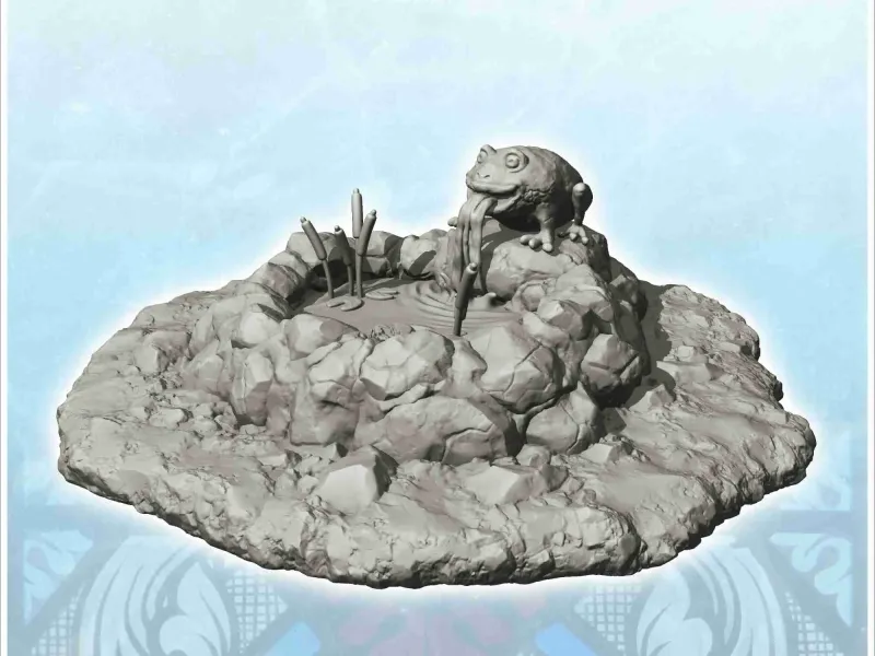 Étang de marais avec crapaud et plante (1) - miniatures warhammer te