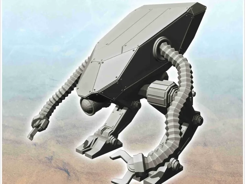 Robot with two articulated arms with claws and bionic eye (5