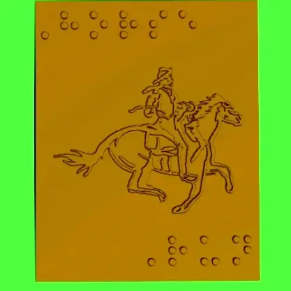 HORSE RUN VISUAL AID FOR THE BLIND . English BRAILLE CODE 2 