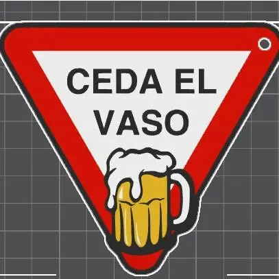 llavero "ceda el vaso"