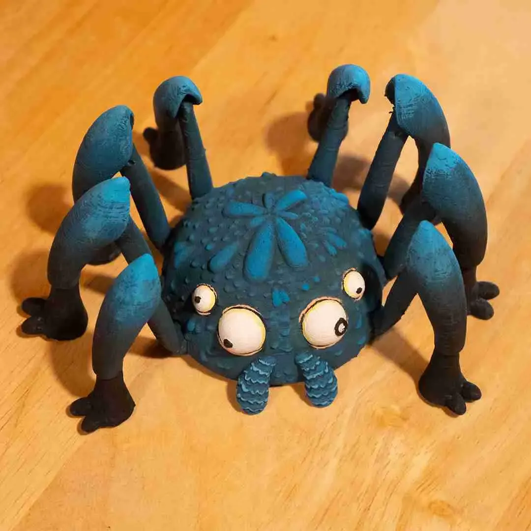 Articulated crazy spider toy, flexi fidget