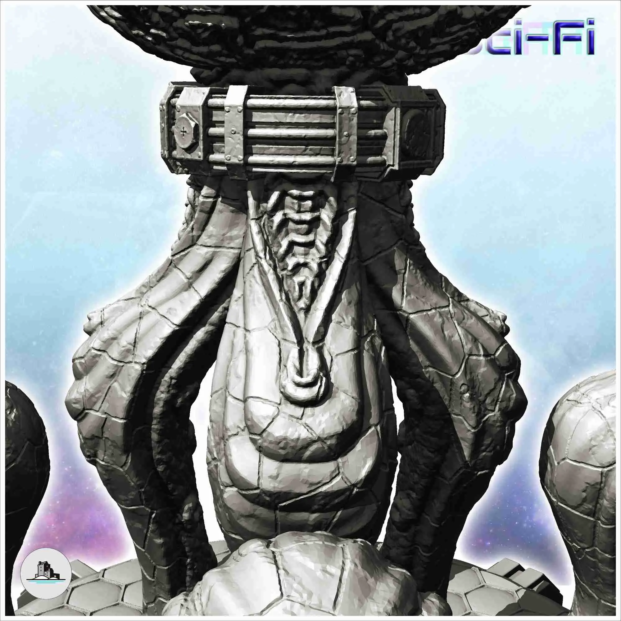 Alien octopus creature with tentacle and antenna (15) - scie