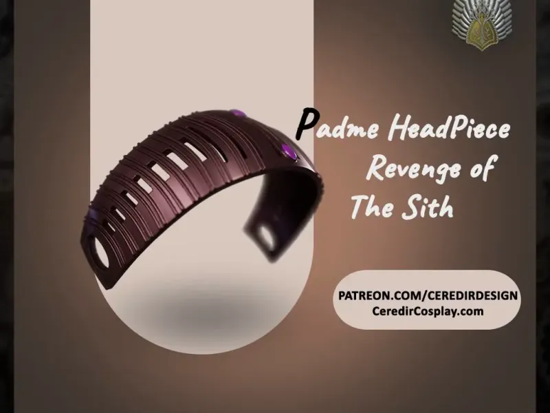 Padme Revenge Of The Sith HeadBand Star Wars 3D DIGITAL DL