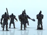 Set of 5 medieval soldiers (+ pre-supported version) (14) --3