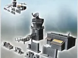 Modern Building & Accessory Set with Control Tower & Dish (2-0