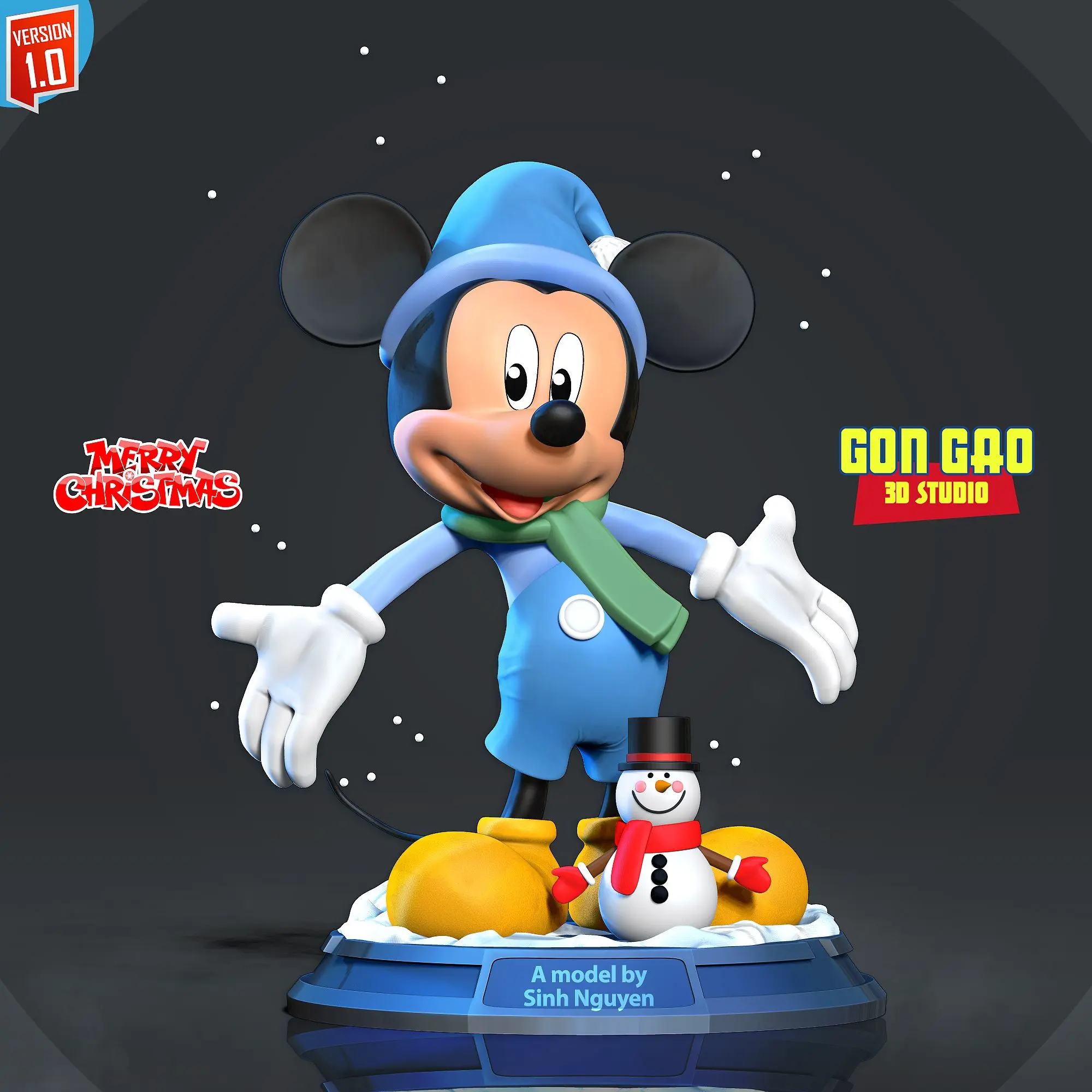 Mickey Mouse im Winter