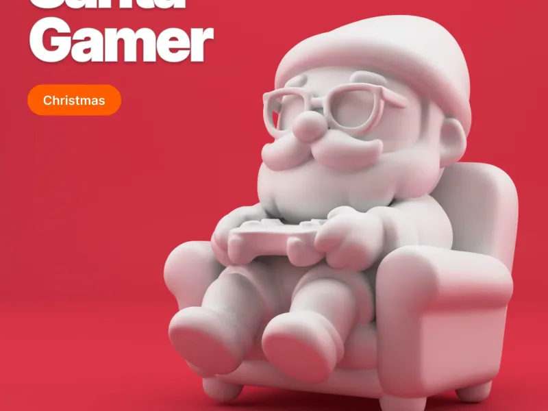 Gamer Santa Claus – Santa Playing Video Games 3D Model