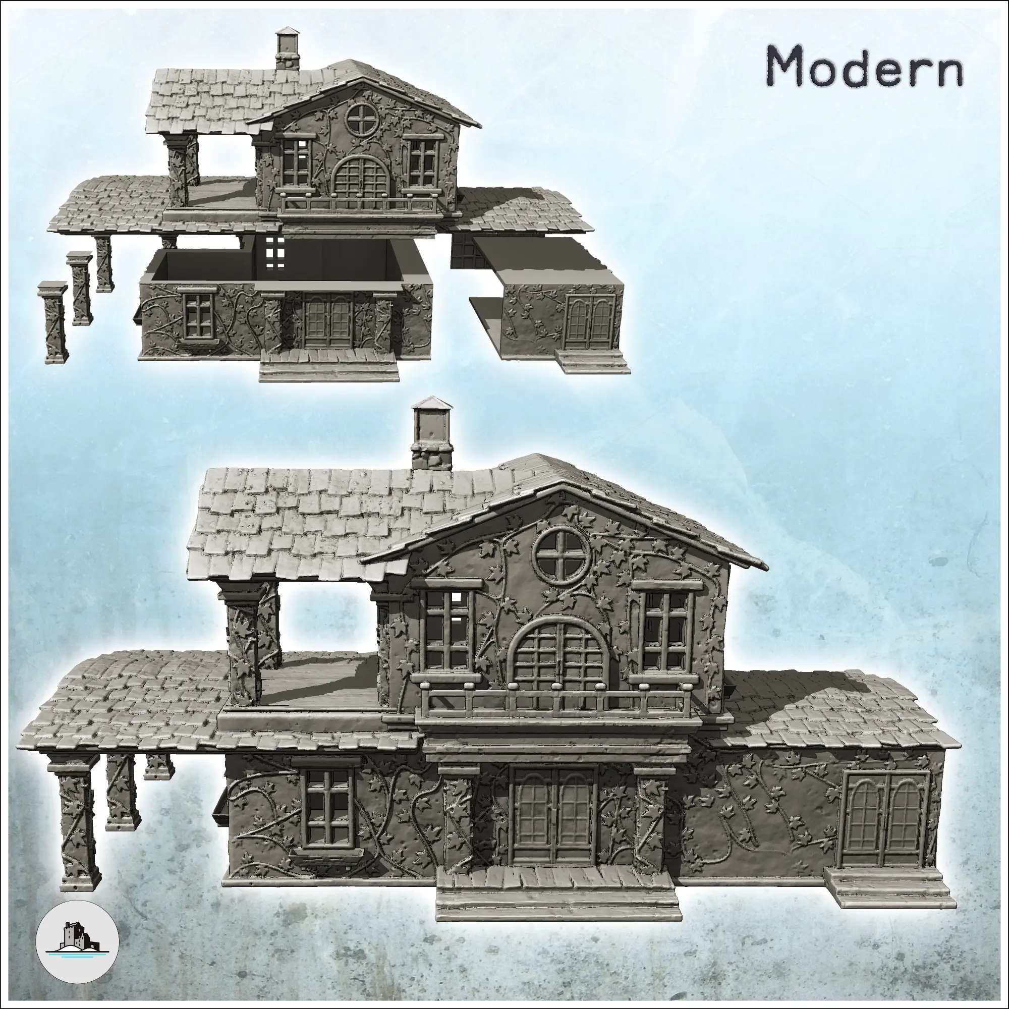 Large modern house with vehicle garage and balcony floor (9)