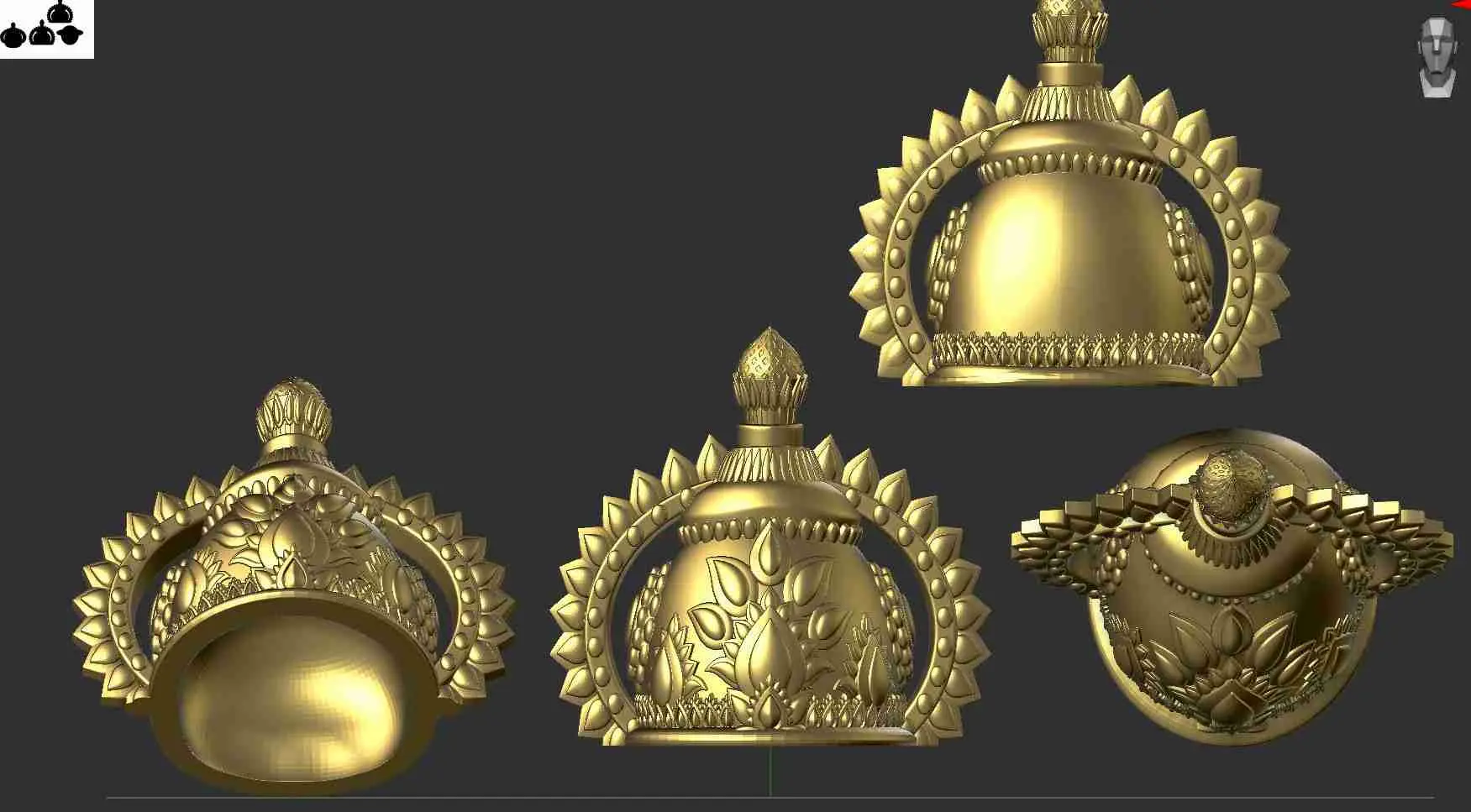 modelo de impresión 3D de la corona