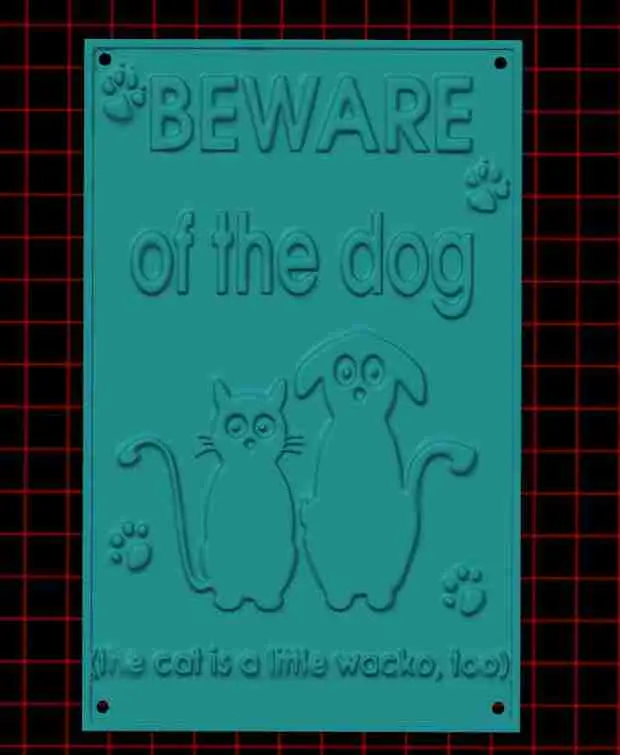 beware dog cat sign