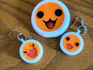 Taiko no Tatsujin Hairclip and Earrings