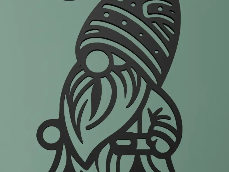Whimsical Watcher: Gnome Silhouette Art