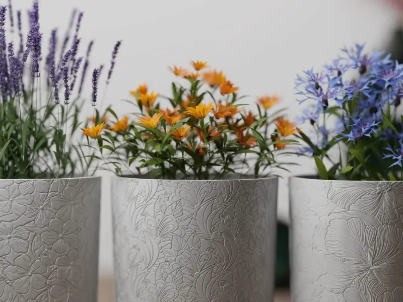 Floral Spring Vase plant pot Diff. Patterns sizes