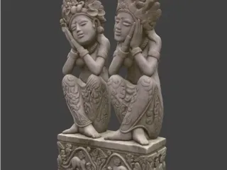 Artistic sculptures by traditional Balinese stone carvings