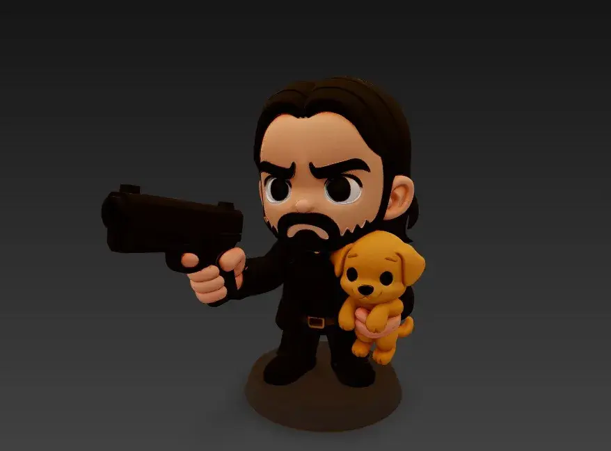 Other STL indir - Chibi John Wick – Baby Hitman STL Model - karem mokhtar