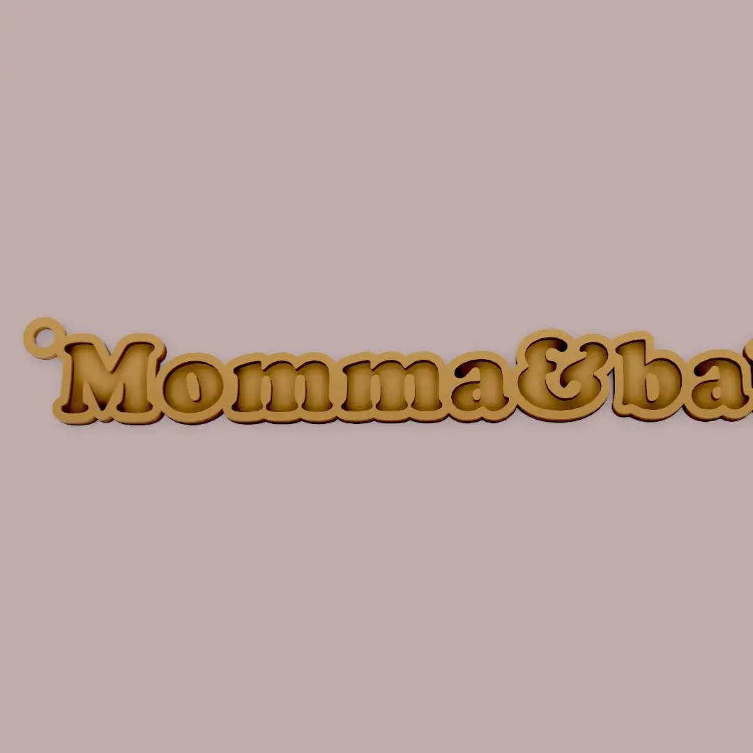 Momma and baby name pendant