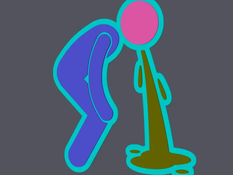 Man Throwing Up - Wall Art