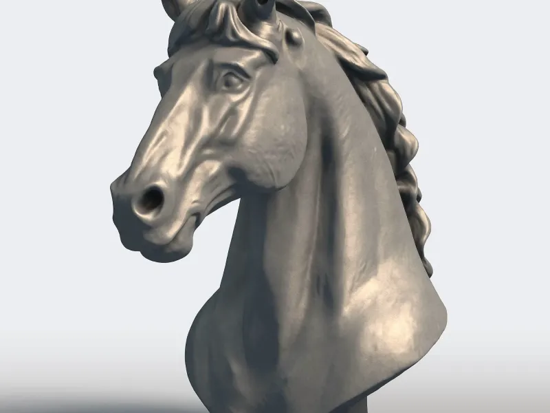 Przewalski's Horse Head Bust - Wild Horse Sculpture