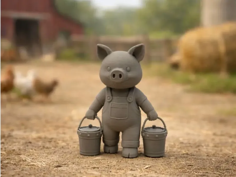 Pig with Milk Buckets