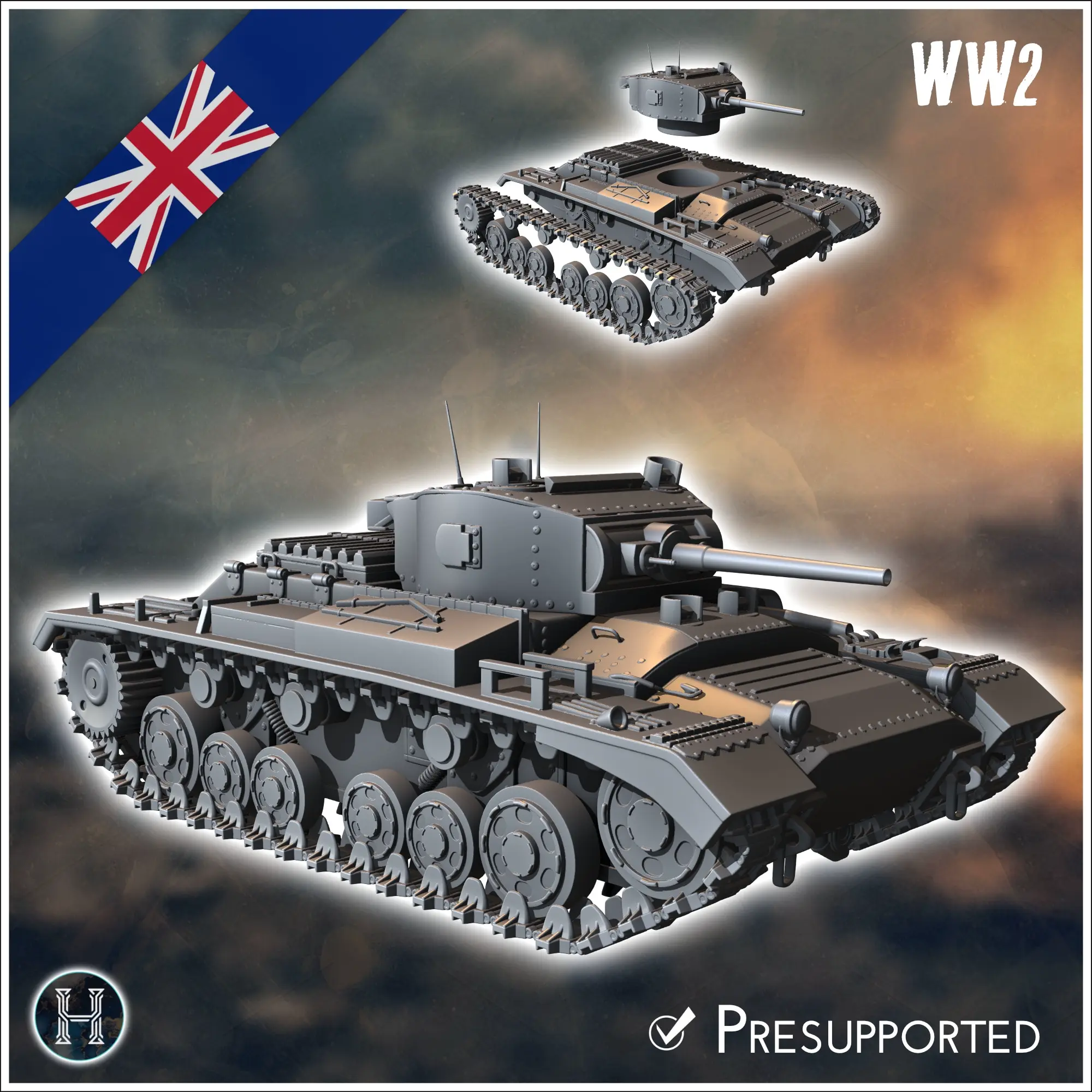 Chars d'infanterie Valentine Mark Mk. VIIA - miniatures ww2 vehicules