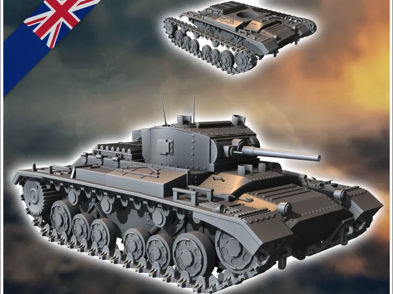 Valentine Mark Mk. VIIA infantry tank - miniatures ww2 vehic