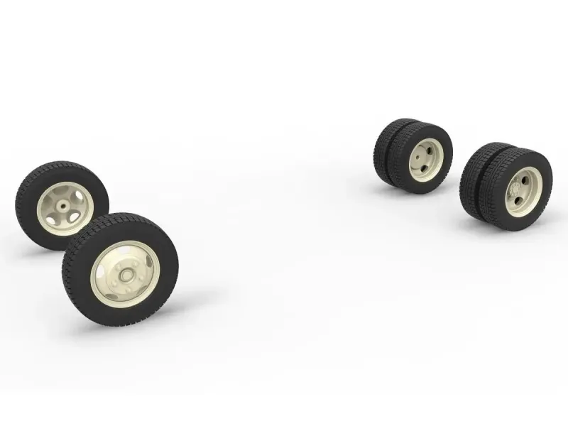Wheel Set of Vintage truck Scale 1:25