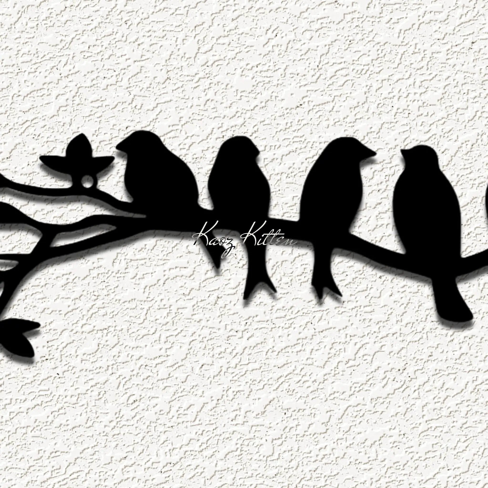 5 birds branch set WALL ART HOME DECOR