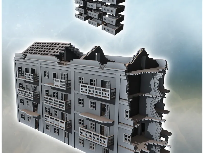 Pavlov's Houses three-story ruined buildings (Stalingrad, US