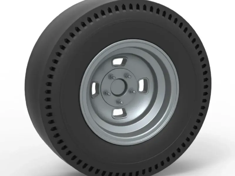 Rear wheel of vintage dragster Version 3 Scale 1:25
