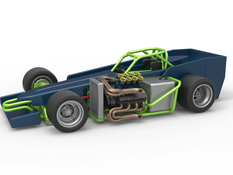 Supermodified front engine race car V3 Scale 1:25