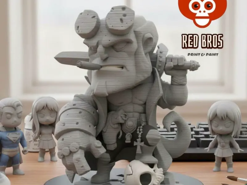 ¡El Gran Rojo ha llegado! – Hellboy Chibi (B.P.R.D.)