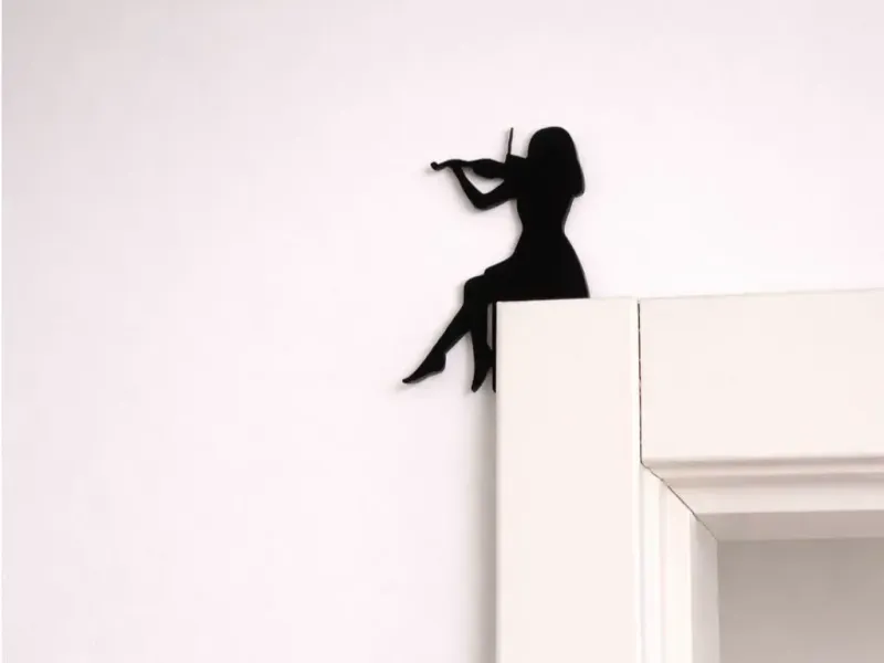 Violinist Silhouette Door Frame