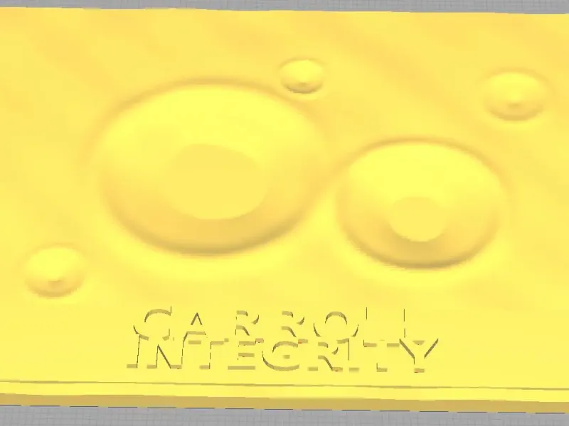 CARROLL and INTEGRITY Small Plaque With Craters