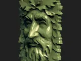 Green Man Low Poly Wall Decor STL OBJ 3MF - 3D Model-5