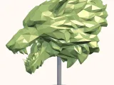 Low Poly Wolf Head Sculpture – 3D Print STL | Geometric Anim-5