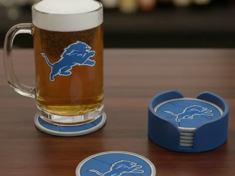 LIONS COASTERS AND HOLDER