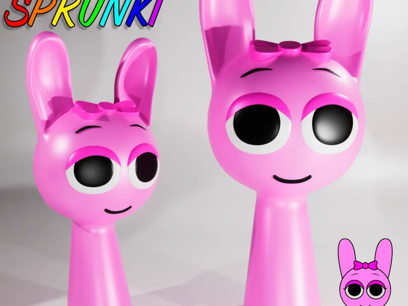 PINKI SPRUNKI INCREDIBOX PINK | Sprunki 3D Model STL Fan Art