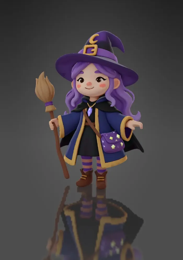 Witch Keychain - Lifestyle - PLA - 3D printed product - фото 6