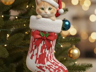 cat ornament for Christmas tree.