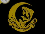 Moon and fish - Silhouette - 2D Wall Art Decor-0