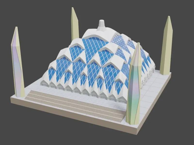 Al Jabbar Grand Mosque Miniature Simplified