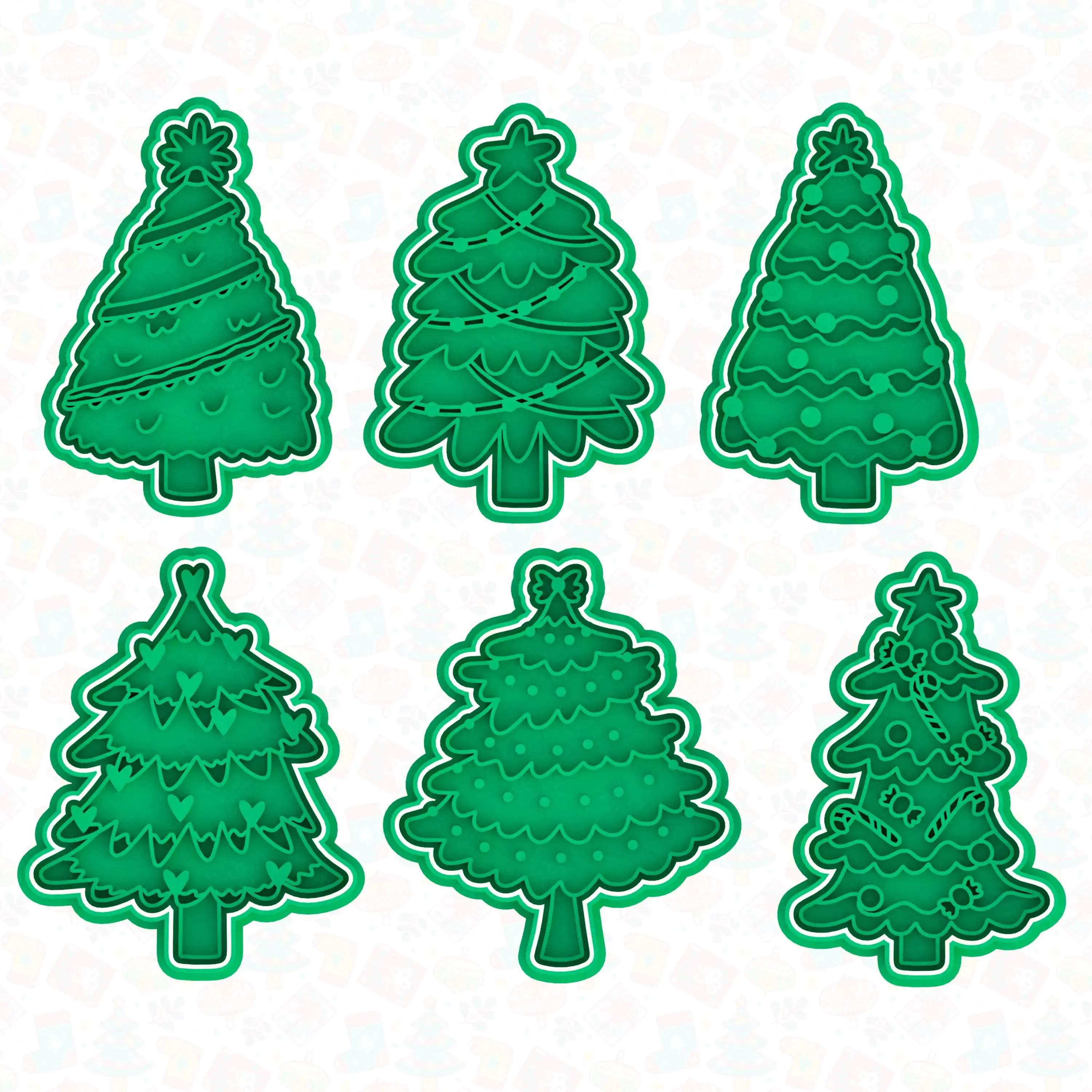 Christmas tree cookie cutter set of 6