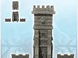 Medieval cut stone defense tower with adjoining walls (13) --1
