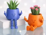 Flexi Middle Finger Planter | Articulated Smiley Plant Pot-1
